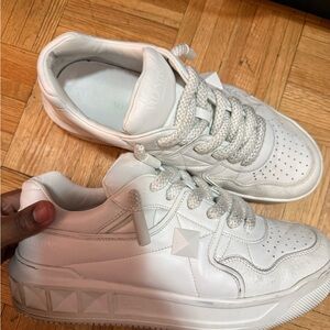 Authentic Valentino White Leather Sneakers size 11.5 US/44 1/2 EU